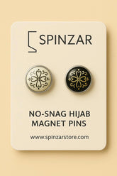 Flower Black-White Hijab Magnet Pins